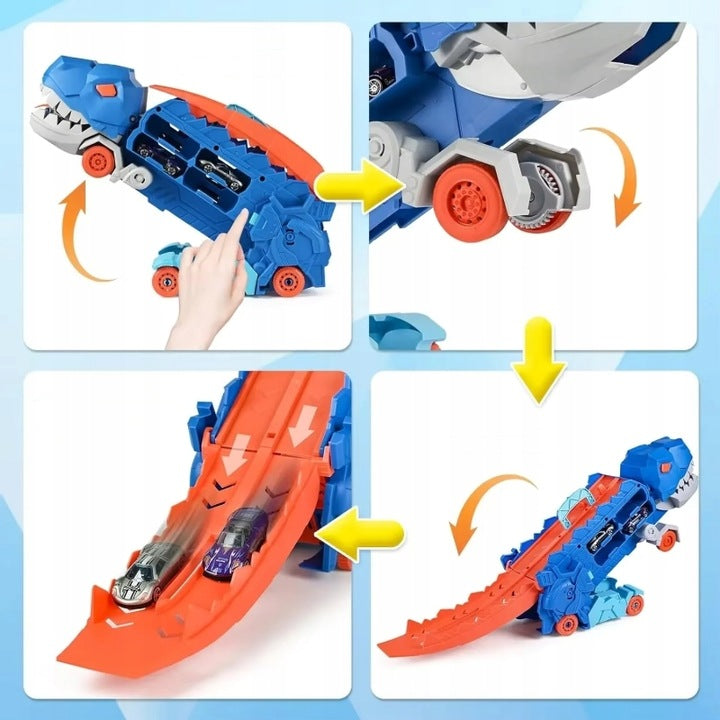 DINO Pożeracz – Laweta/Zjeżdżalnia + 12 autek GRATIS