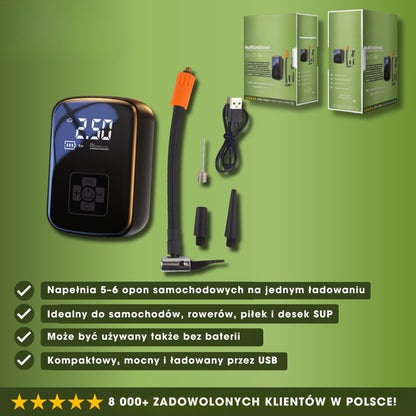 AirGo Pro® - Przenośna elektryczna pompka powietrza